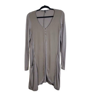 Mado et Les Autres Womens Top LAGENLOOK Artsy Long Cardigan Layering Boho Brown